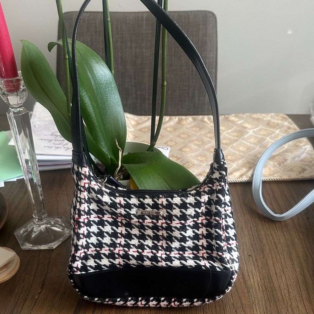 Nine West Houndstooth Small vintage Shoulder Bag